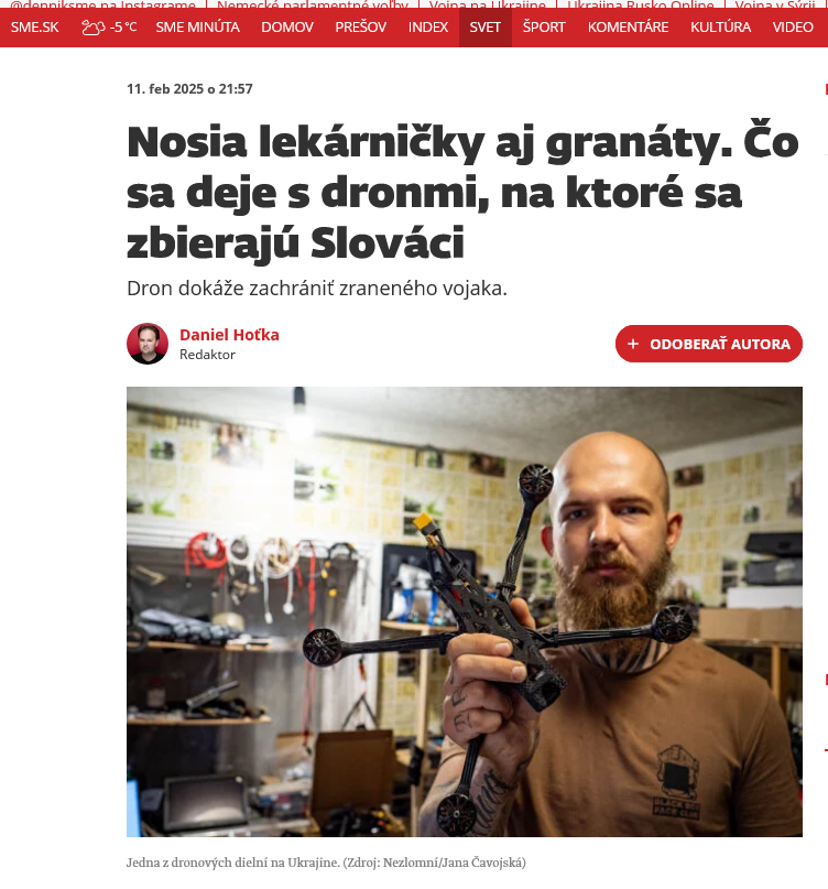 Nosia lekárničky aj granáty. Čo sa deje s dronmi, na ktoré sa zbierajú Slováci