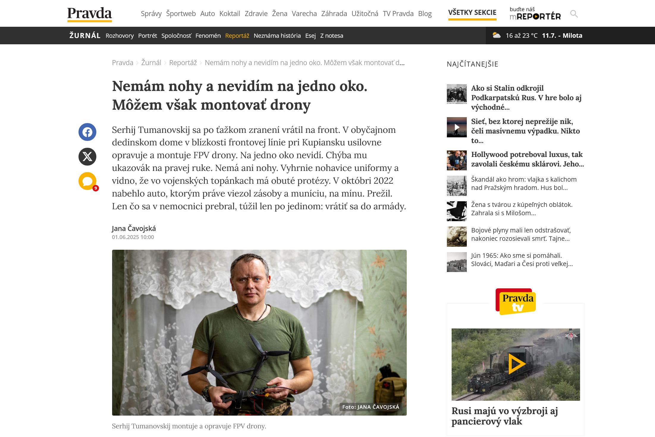 Nemám nohy a nevidím na jedno oko. Môžem však montovať drony