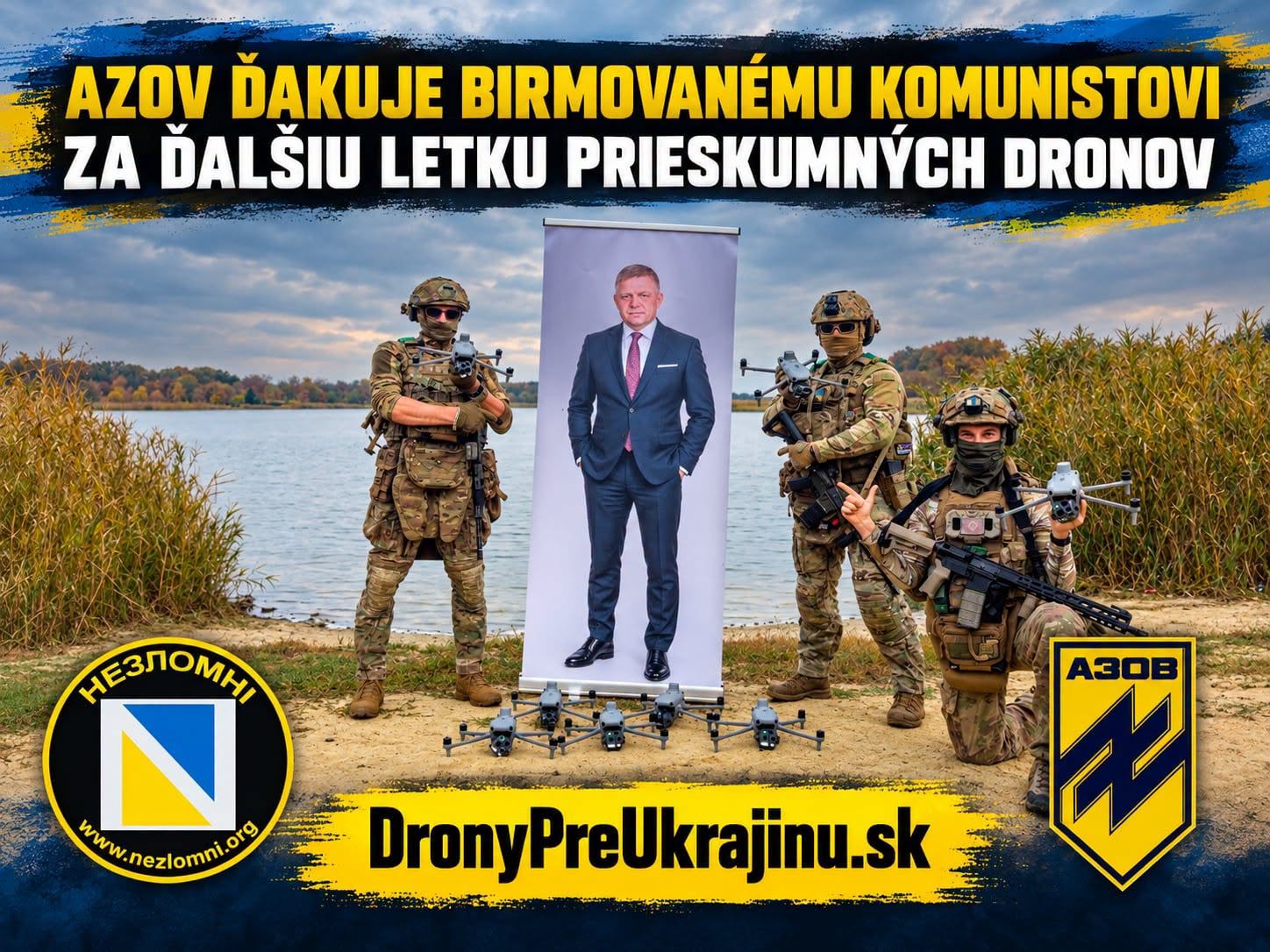 Operátori prieskumných dronov z 12. brigády špeciálneho určenia AZOV ďakujú birmovanému komunistovi