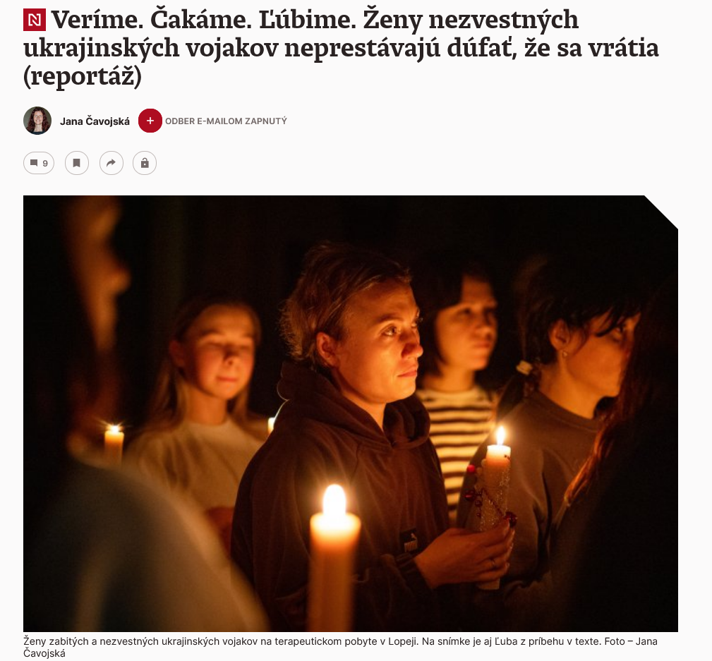 Veríme. Čakáme. Ľúbime. Ženy nezvestných ukrajinských vojakov neprestávajú dúfať, že sa vrátia