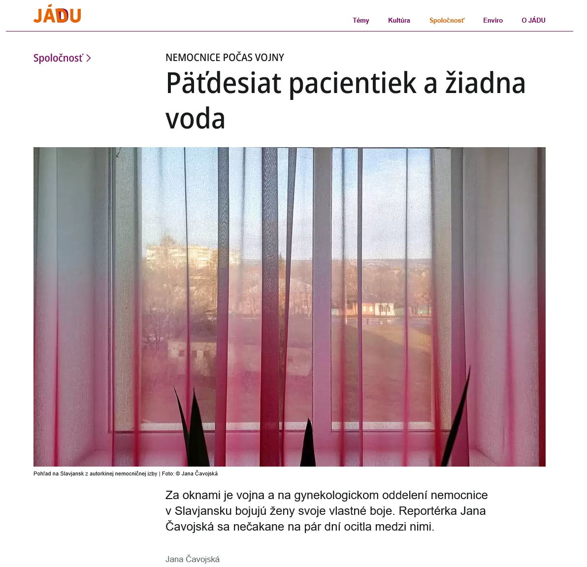 Nemocnice počas vojny: Päťdesiat pacientiek a žiadna voda